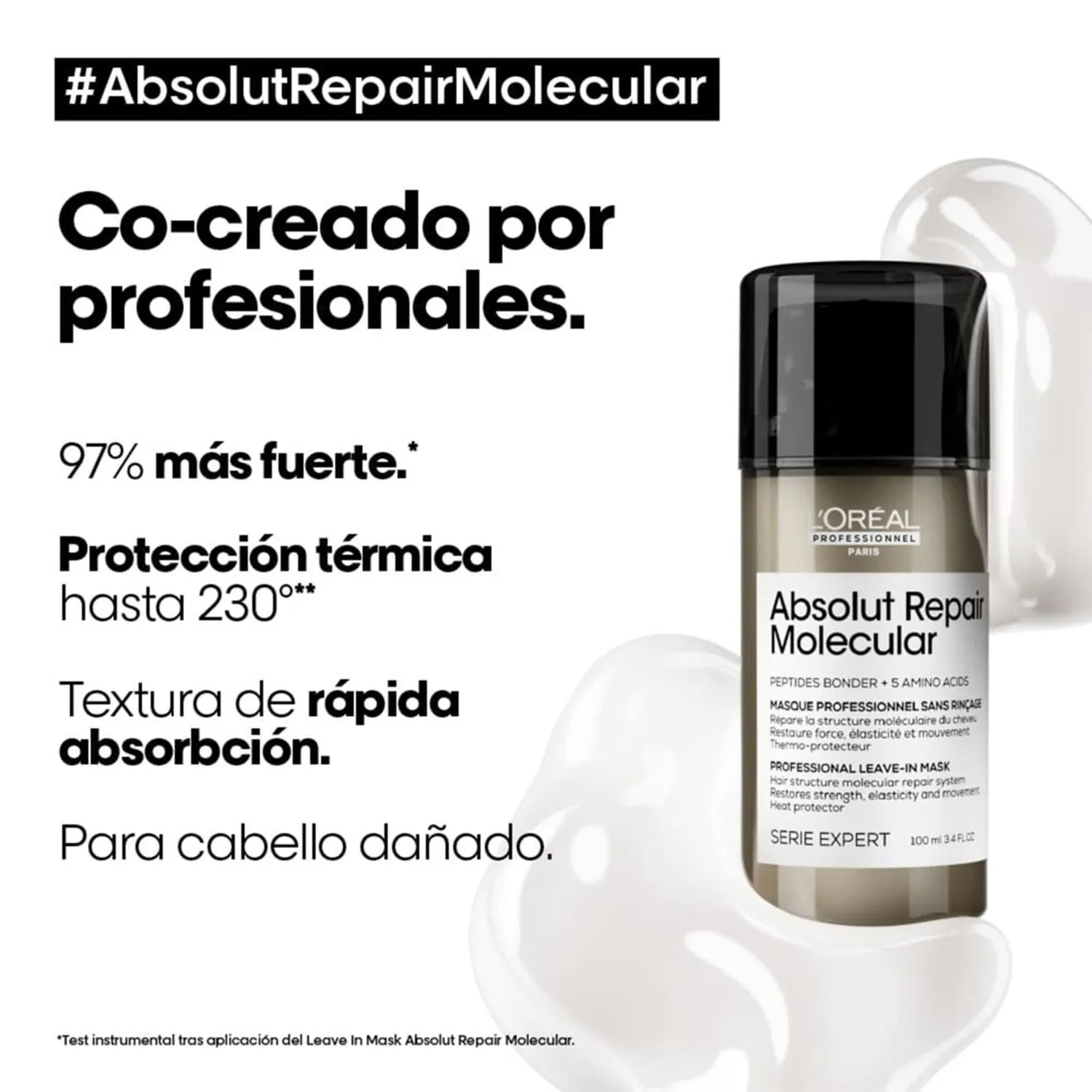 Mascarilla Leave-in LOréal Professionnel Absolut Repair Molecular reparación 100ml